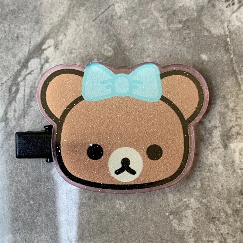 Rilakkuma Korilakkuma Hair Clips Headwear Sparkle Bear Face Kawaii