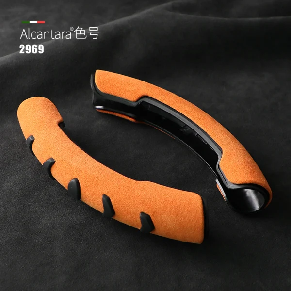 2PCS Car Steering Wheel Cover Alcantara Suede Universal Steering Cover Trim Protector Handle Anti-Slip Protection Accessories image 3