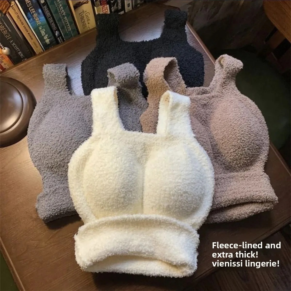 

Autumn Winter Thiened Lamb Fur Vest Warm Fce One-Piece Innerwear Bra-Free Sl Design Versatile Indoor Outdoor Wear