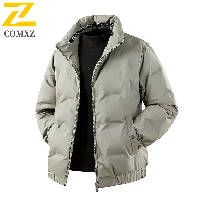 

COMXZ повседневная мужская куртка с воротником-стойкой, уличная альпинистская ветрозащитная теплая парка, элитные легкие уютные зимние куртки в городском стиле