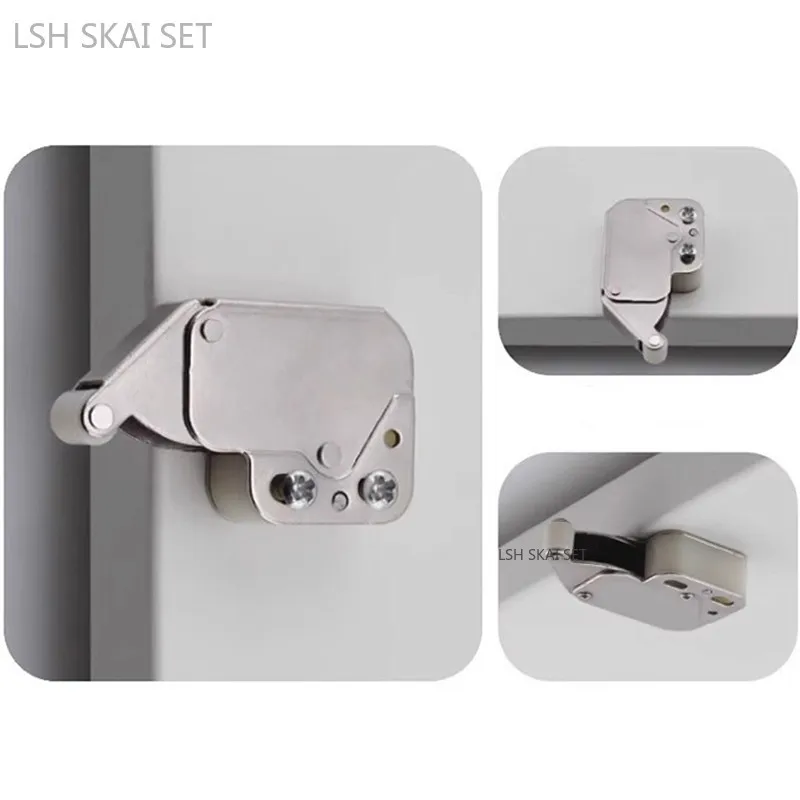 2pcs Automatic Rebound Cabinet Door Lock Cold-rolled Steel Keyless Filing Cabinet Clasp Furniture Hardware Drawer Lock
