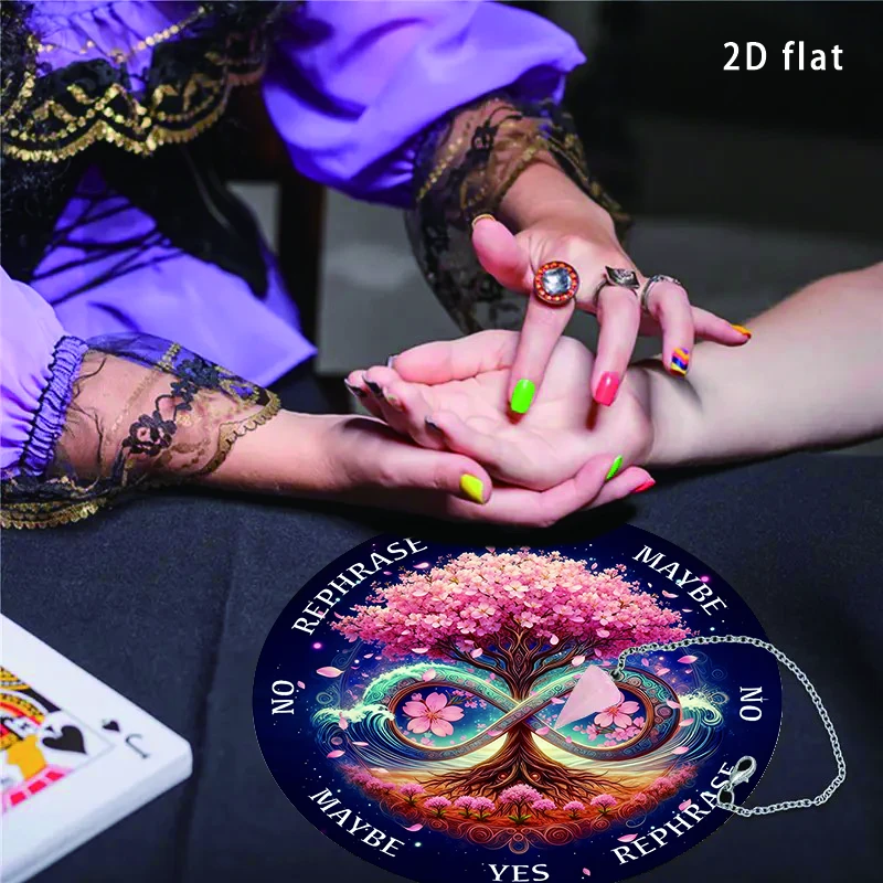 Tree of Life Creative Divination Pendulum Pad Crystal Ritual Pad Infinite Symbol Altar Energy Board Healing Meditation Board