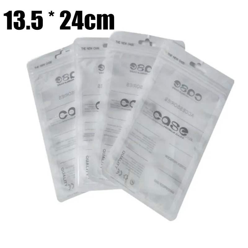 100Pcs Plastic OPP Poly Bags Multi Size Mobile Phone Case Cover Retail Packaging Package Bag With Hang Hole For iPhone Samsung