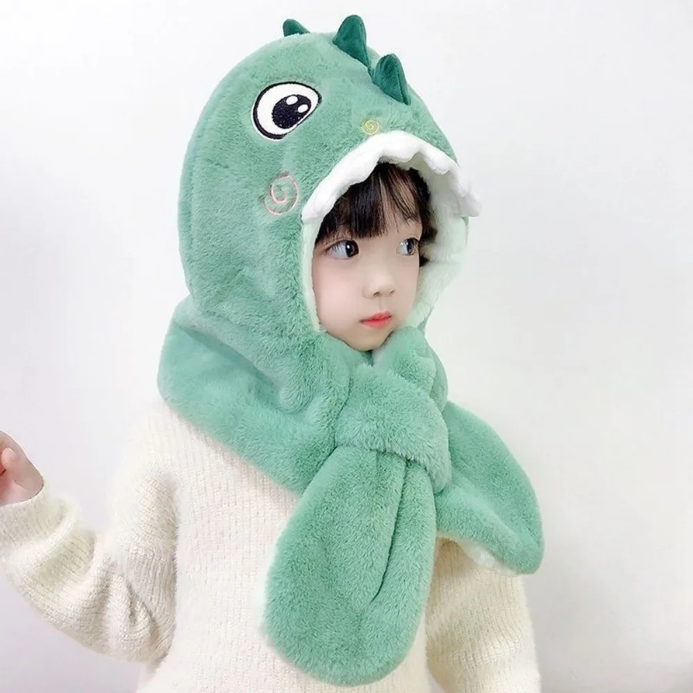 Cute 2-in-1 Children's Hooded Scarf Keep Warm Windproof Scarf Thicken Ear Protection Winter Children's Hat Winter view 2