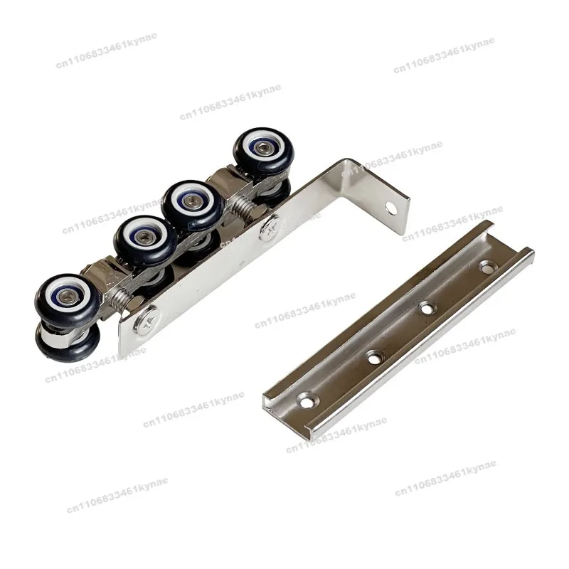 Sliding Door Pulley Sliding Door Slide Rail, Hanging Wheel Silent Glass Wooden Door Track 8 Wheels Hanging Pulley 2