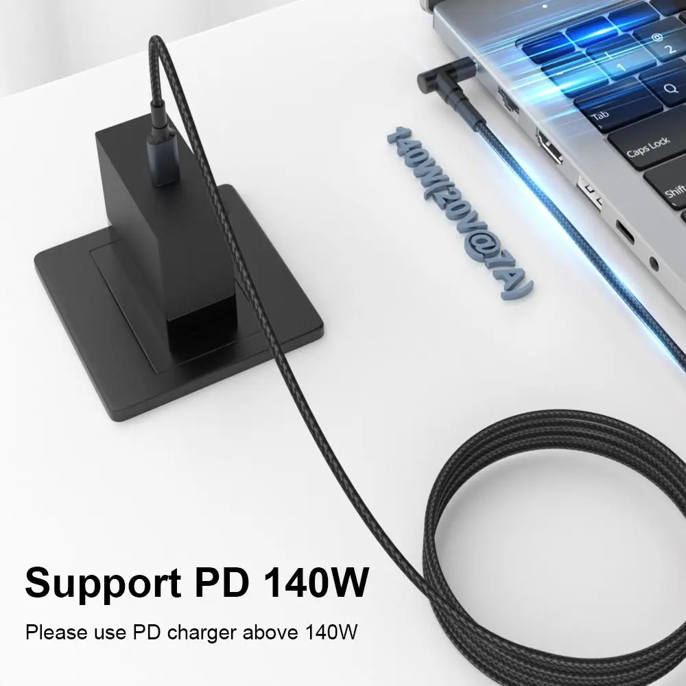 180CM Laptop USB Type C to DC Cable 20V 7A 5.5X2.5mm PD 140W Converter Line Emark Chip Multiple Models for HP/Dell/Asus