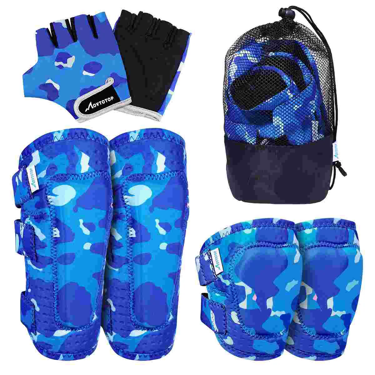 

Kids Riding Gear Sports Camouflage Child Protective Kit Knee Pads Elbow for and