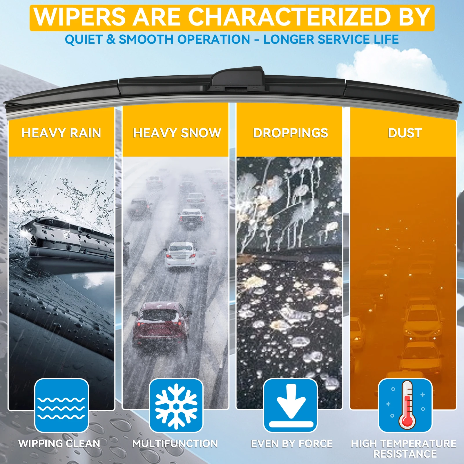 Erick\'s Wiper LHD Front Wiper Blades For Nissan Qashqai J11 2013 - 2020 Windshield Windscreen Clean Window Rain Brushes 26\