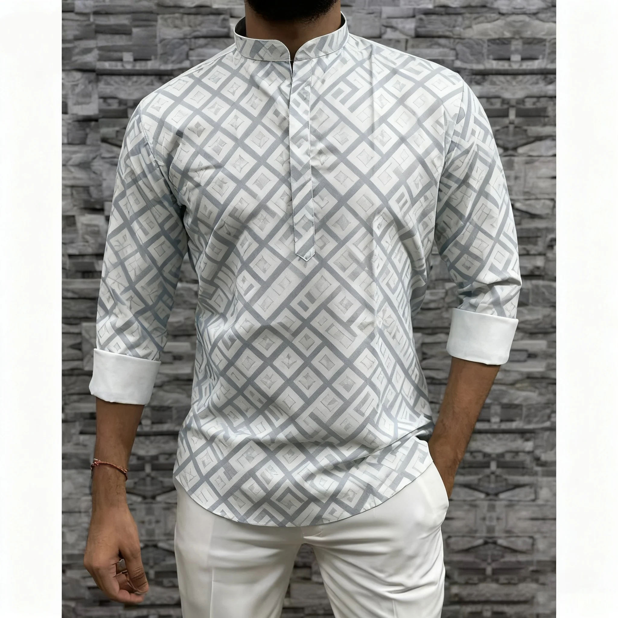 

Мусульманская исламская одежда с павлином, мужская рубашка-кимоно с принтом Джубба Тобе, Саудовская рубашка с длинными рукавами Camicia Araba Ropa Musulmán Hombre