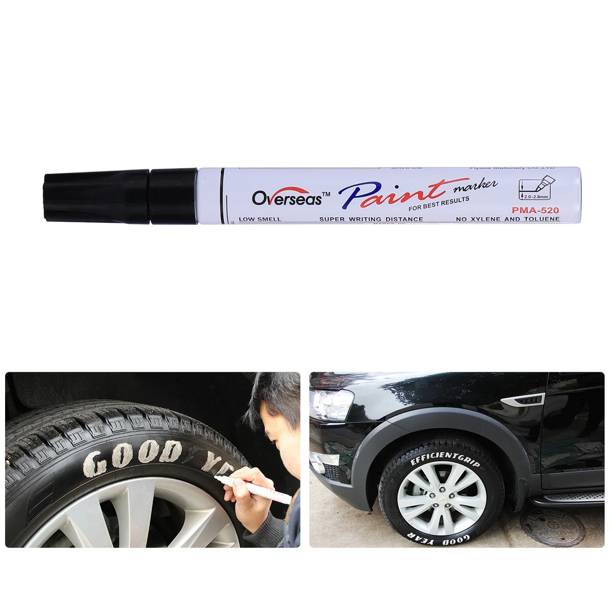 

Automotive Touch-up Paint Car Marker Pen Black Coat White Scratch Repair Surface