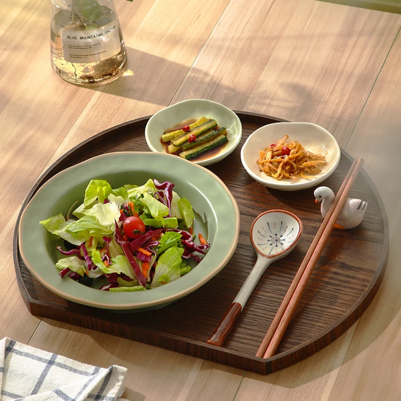 

Деревенский деревянный японский поднос для сервировки Ele, набор обеденной посуды для одного человека, круглая тарелка ape Di для домашнего использования