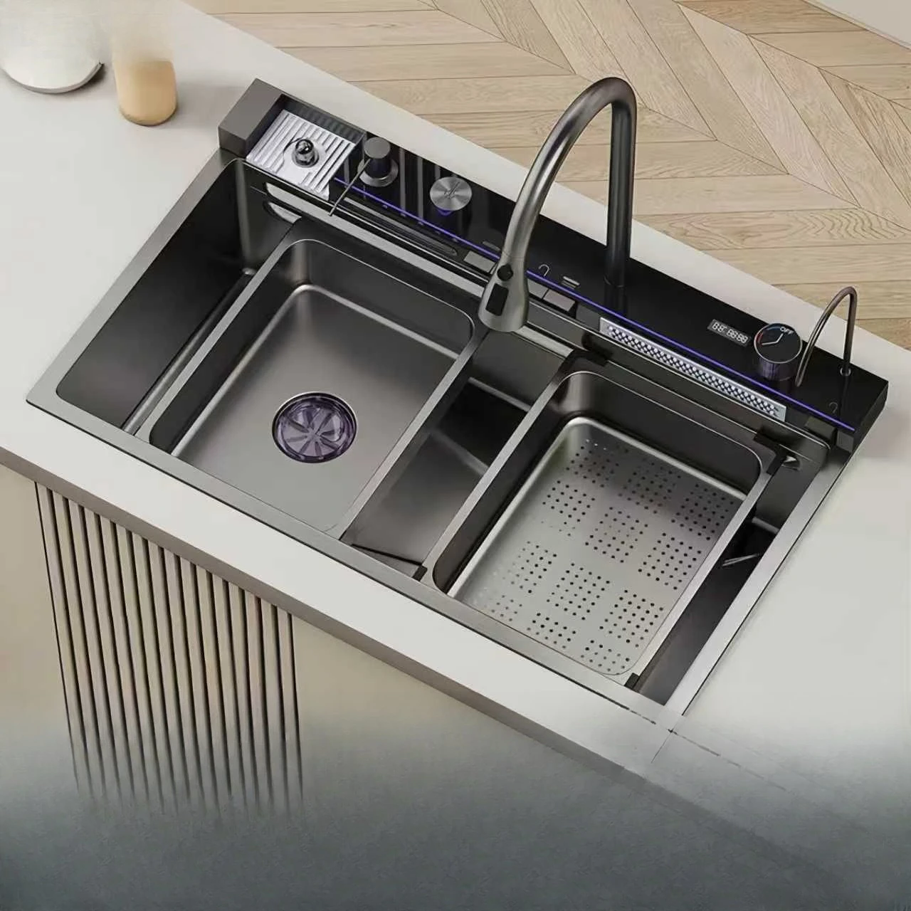 304 stainless steel vegetable basin large single sink sink household slag collection kitchen Whale kitchen dishwashing pool