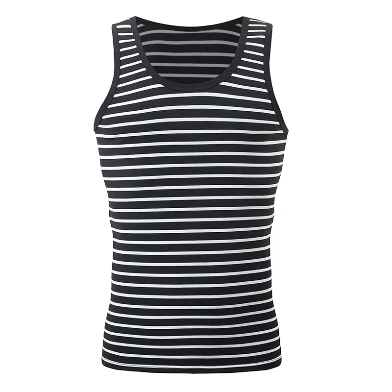1/3 Piece Men's Vest Top Sleeveless Striped T-shirt For Youth All Season Leisure Sports Comfortable Plus Size Trendy Interior
