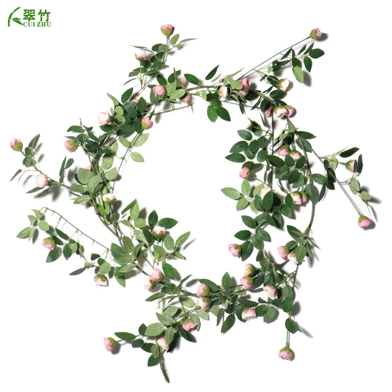 Simulation Rose Rattan Wedding Landscaping Pipeline Decoration Vine Ivy Green Plant Fake Flower