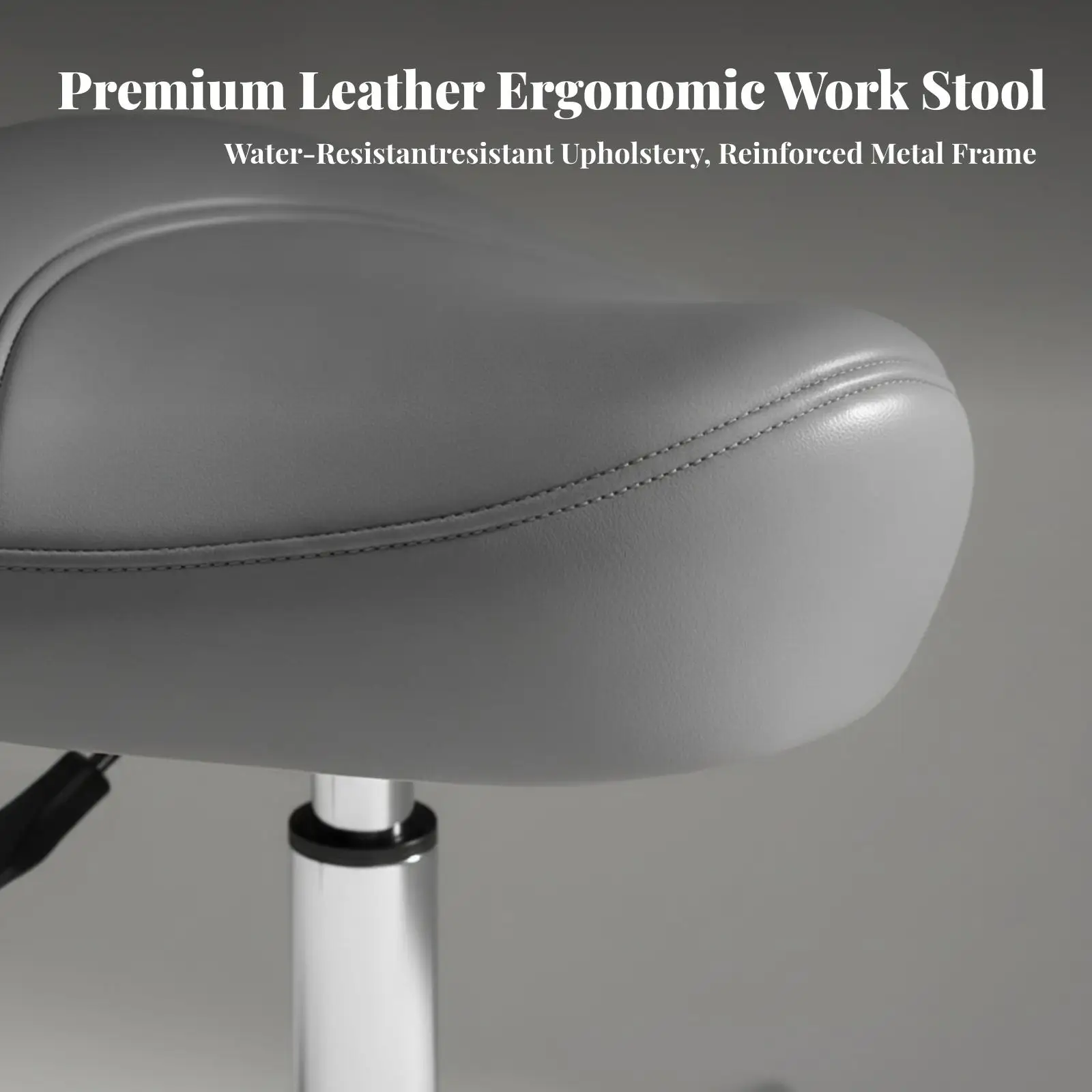 Salon Swivel for seat Adjustable Height Saddle Chair Rolling Stool for Home Bar Kitchen Island Comfort Seating
