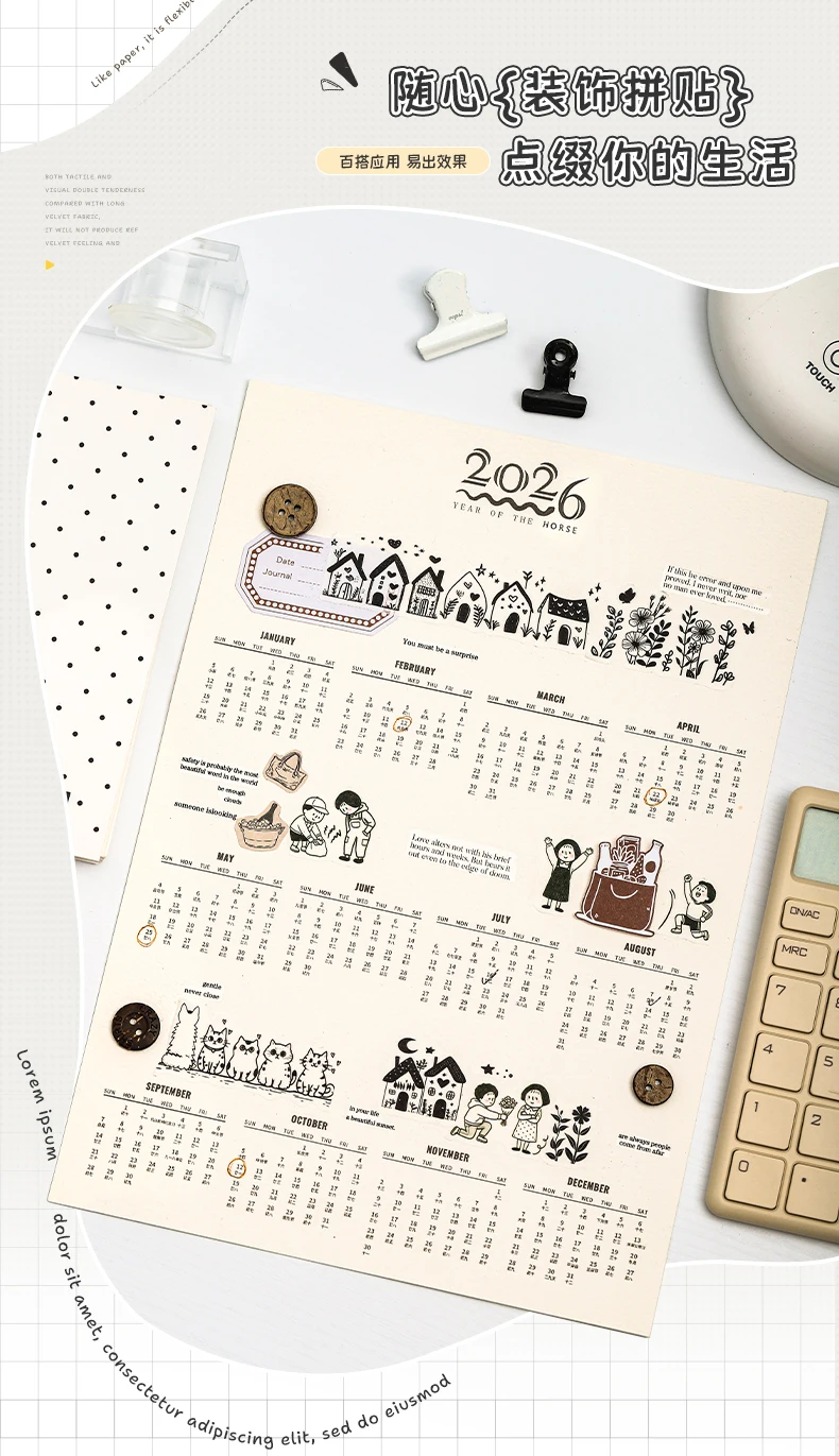Journal GO 3cmx2m Kawaii Schwarz-Weiß Niedliches Lebenssticker Washi Tape DIY Scrapbook Journal Tagebuch Album Schreibwaren Masking Tape – Detail 5