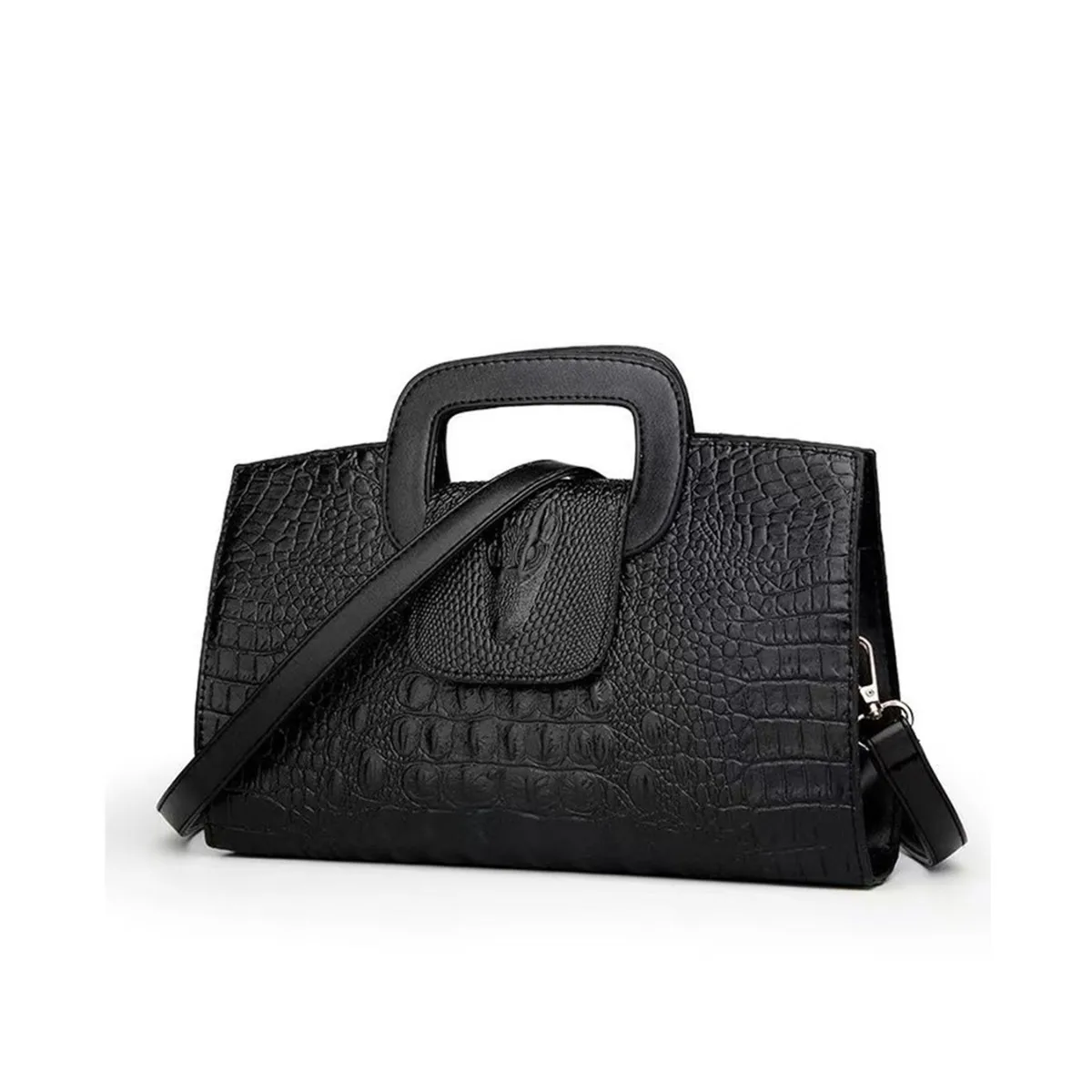 

Stylish, simple and versatile Ins cross-border women's bag, new crocodile pattern hand bag, oblique span shoulder handbag