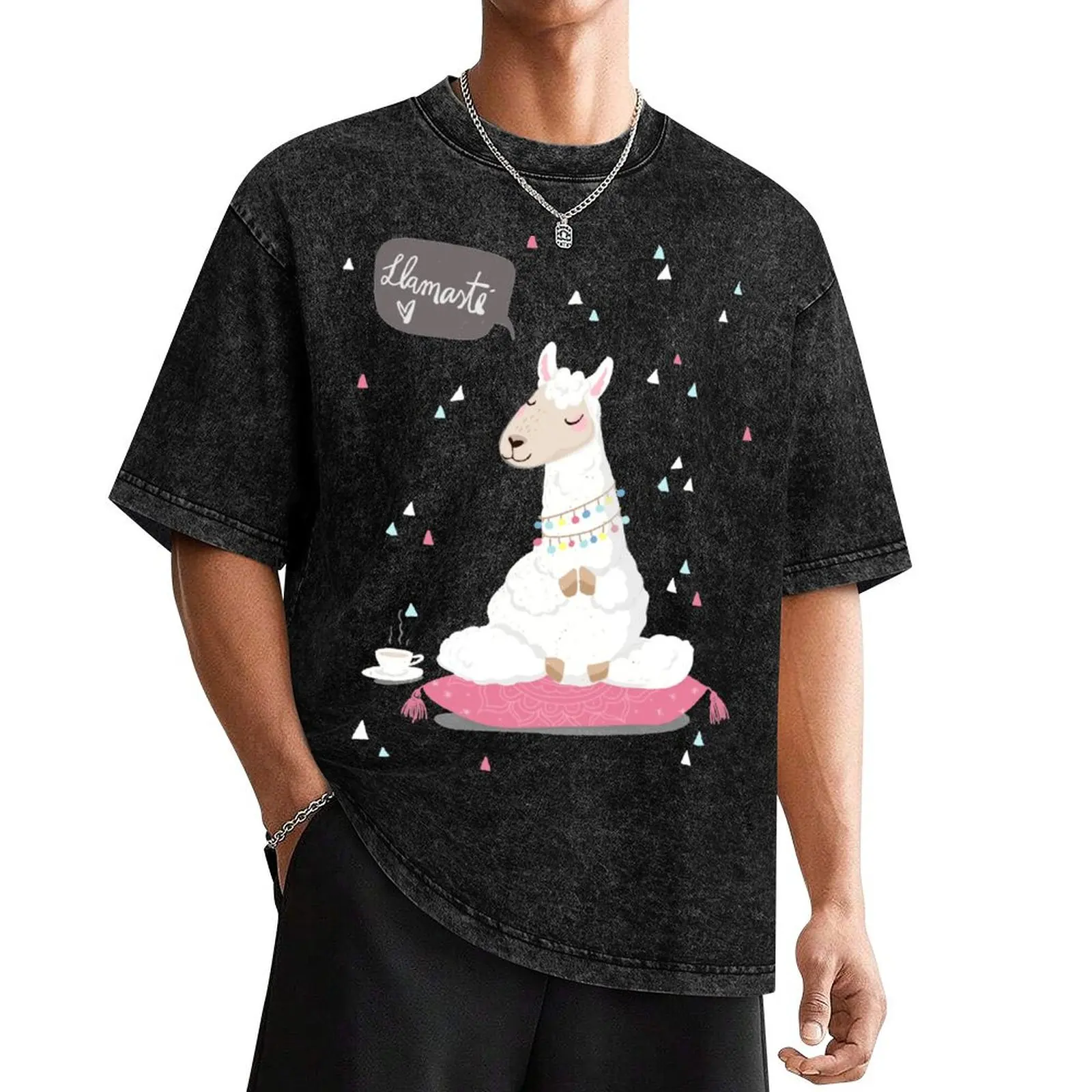 

Llamaste - The Yoga Lama T-Shirt custom shirt blue archive men workout shirt