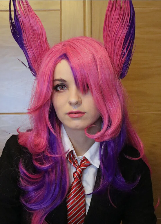 Star Guardian Xia Cosplay Wigs Pink Mixed Purple Synthetic Hair