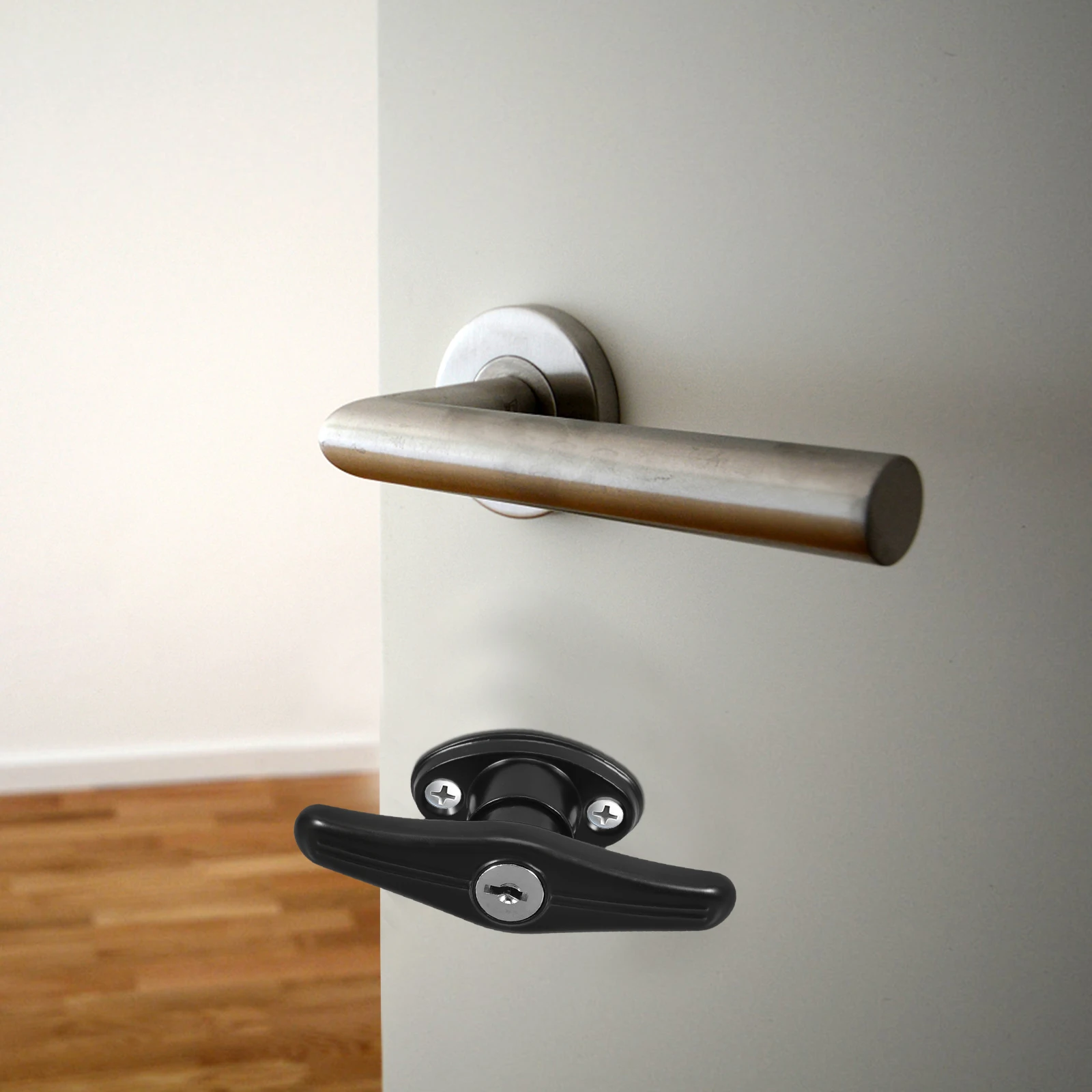 

T-Shaped Hand Lock Zinc Alloy Durable Coated Universal T-Handle Kit Garage Door Handle Shed Barn Door Hardware