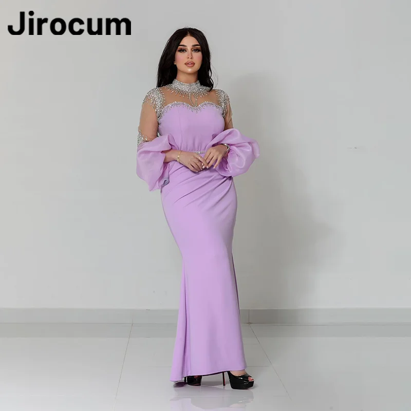 Jirocum-Robe de Rhsirène élégante pour femme, robe de soirée en cristal à col haut, longueur de rinçage, robe plissée pour les occasions spéciales, quelle que soit la femme, 2025