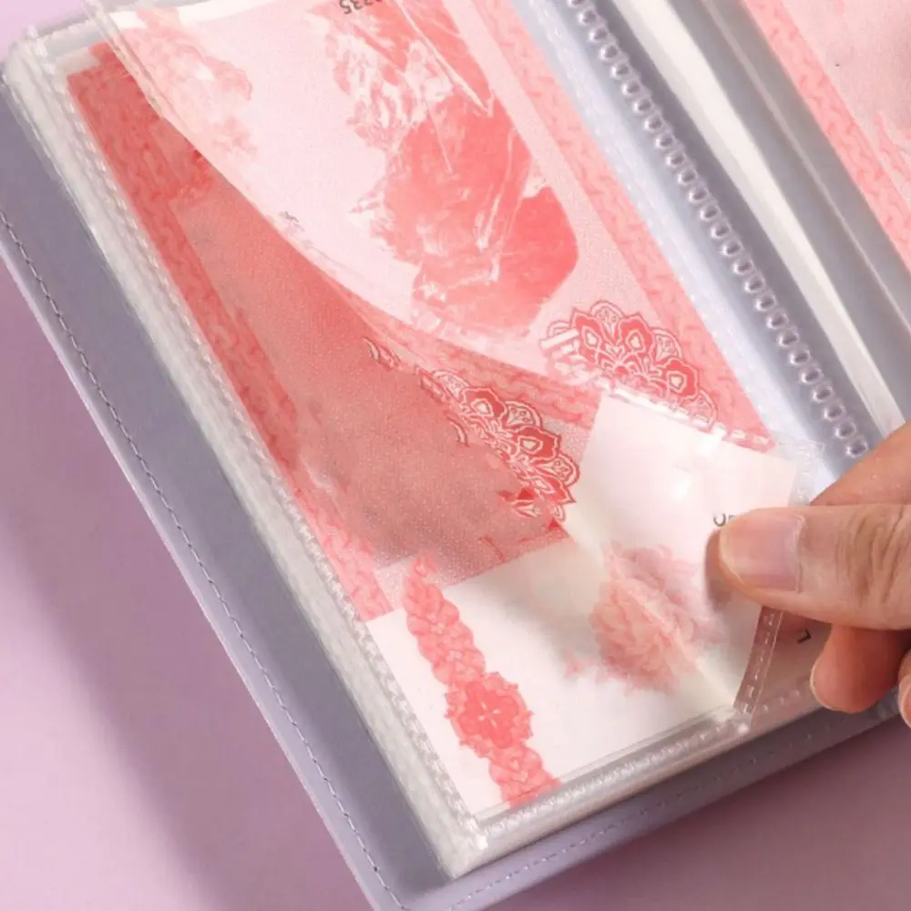 PU Leather Cover 100 Envelope Challenge Binder Reusable Waterproof Password Lock Saving Notebook Large Capacity Shiny