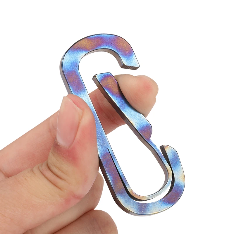 Outdoor EDT U Type Carabiner Titanium Anti-Lost Quick Release Men's Keychain hook Climbing Carabiner Snap Hook Ta6125