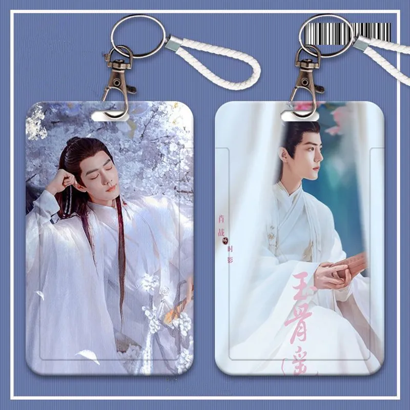 Xiao Zhan Keychain Yu Gu Yao Shi Ying Cute Key Ring Mo Dao Zu Shi Anime Card Cover Men Women Square Lanyard Bus Card Set Pendant