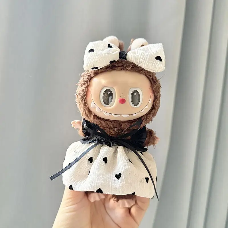 17cm Mini Plush Doll\'S Clothes Outfit Accessories For Korea Kpop Exo Labubu Idol V1 V2 Strap skirt set Clothing Gift