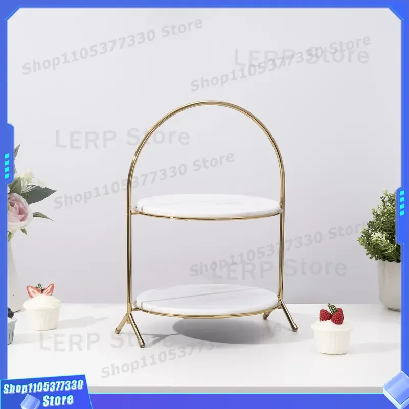 Nordic Marble Cake Stand Multi Layer Dessert Display Tray Luxury Snack Plate Fruit Holder Home Decor Ornament for Kitchen