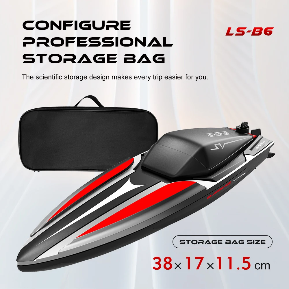 

New RC Boat 2.4G LSRC-B6 RC High Speed Racing Boat Waterproof Rechargeable Model Electric Radio Remote Control Speedboat Toys