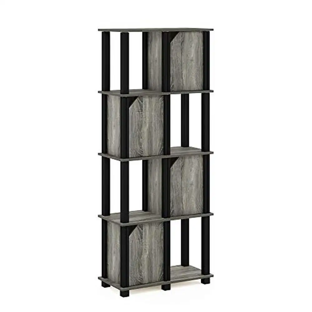 

Brahms 5-Tier Storage Shelf French Oak Grey/Black Space Saving Door Mount Office Kitchen Dorm Living Room Bedroom Adult 23.5"W x