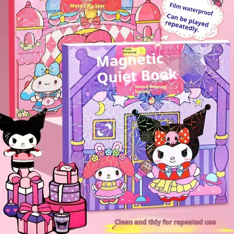 

Новинка 2024, игрушечная книга Sanrio, магнитная карта, подарок для детей на фестиваль, игрушка-пазл, аниме мультяшная книга, интерактивная игра