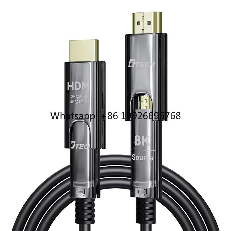 

5m Hdmi Optical Fiber Cable D-A Detachable 8K 60Hz 4K 120Hz 2.1 Gold Plated HDMI to HDMI Cable