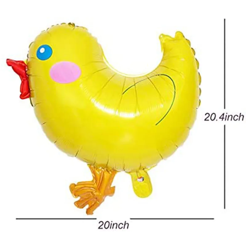 Mini Duck Shape Foil Balloons, Balão Farm Animal, Balão de Frango, Decoração de Aniversário, Baby Shower, 5pcs