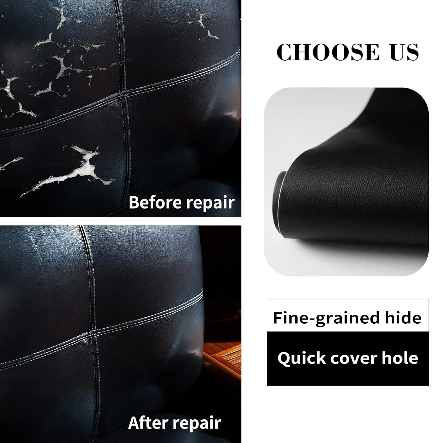 Apply To Damaged Leather Furniture, Sofas, Seats, Cars, Leather Products 50*137cm Leather Repair Subsidy image 4
