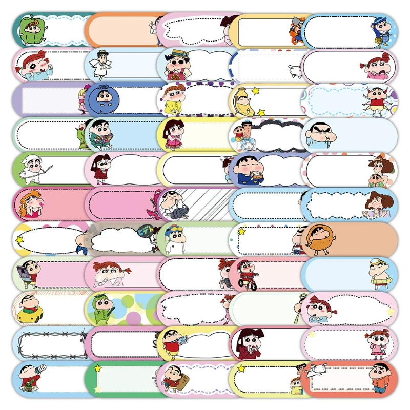 Anime Merchandise Names - クレヨンしんちゃんのかわいい学生用名前シール、かわいい2D付箋、メッセージノート、アニメグッズ、卸売ギフト