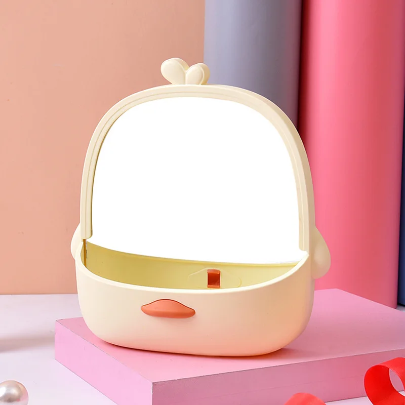 Miroir de Maquillage avec Rangement de Bureau, Accessoire de miles, Ornements de Table, Princesse Kawaii, 1 Pièce