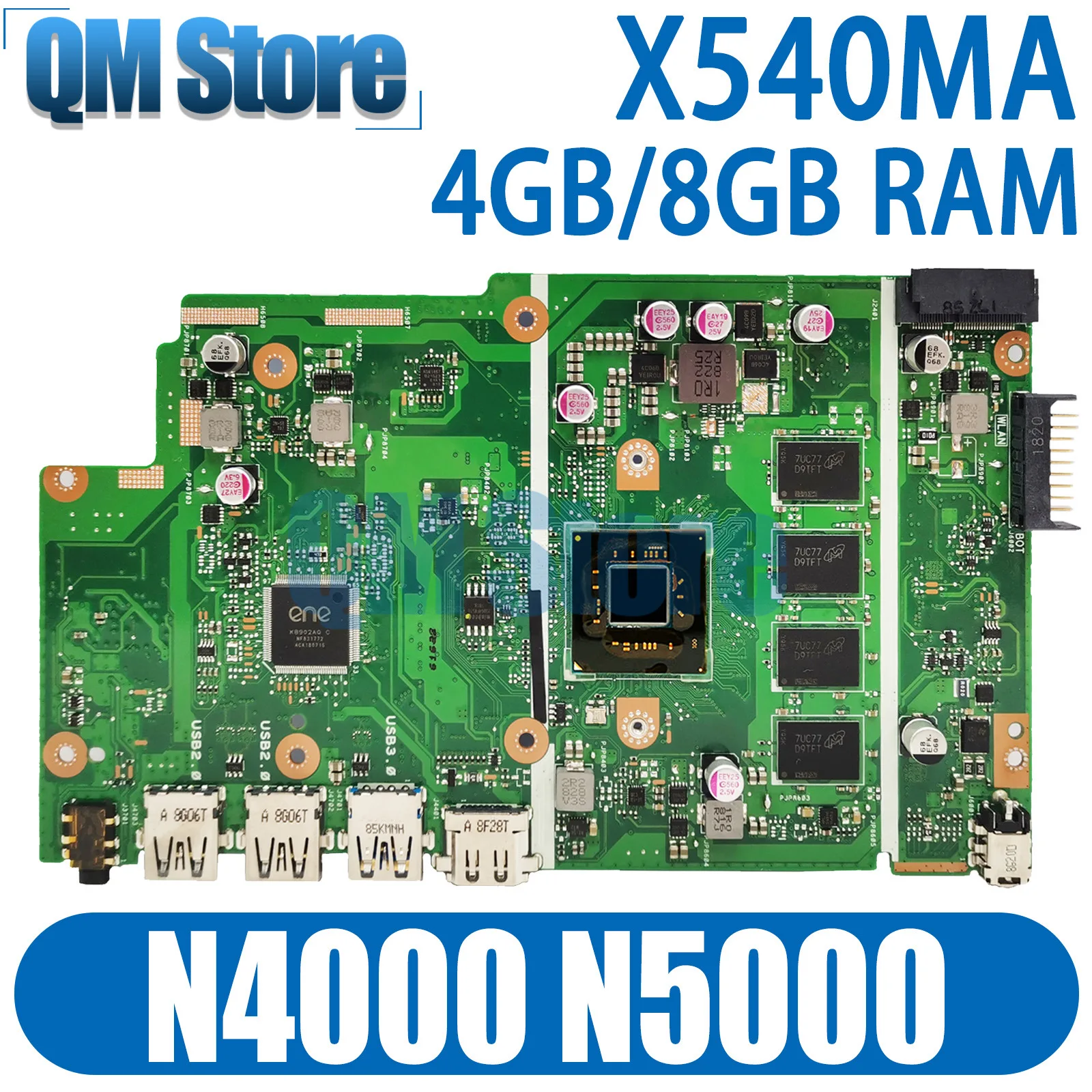 

QM X540MA Notebook Mainboard For ASUS VivoBook F540M A540M X540MAR X540MAS Laptop Motherboard With N4000 N5000 CPU 4G/8G RAM