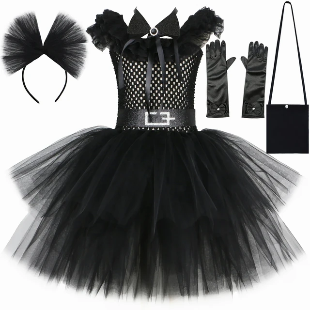 Wednesday Addams Costume Girls Gothic Black Tulle Tutu Dress Toddler Kids  Halloween Costumes Girl Carnival Party Dresses Clothes - AliExpress