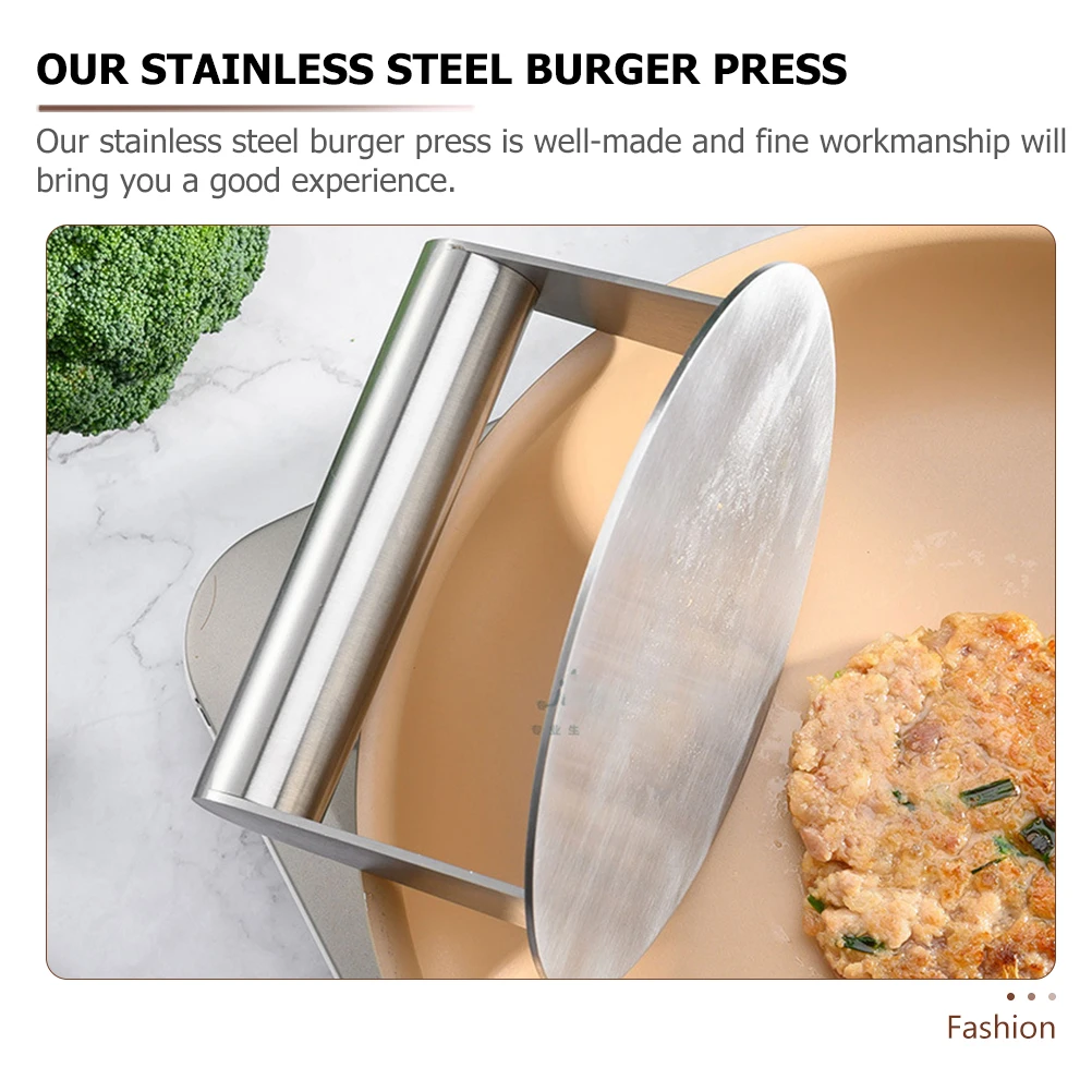 

2Pcs Stainless Steel Burger Press Round Shape Nonstick Patty Maker Practical Kitchen Meat Press Grill Tool Steak Pressing Tool