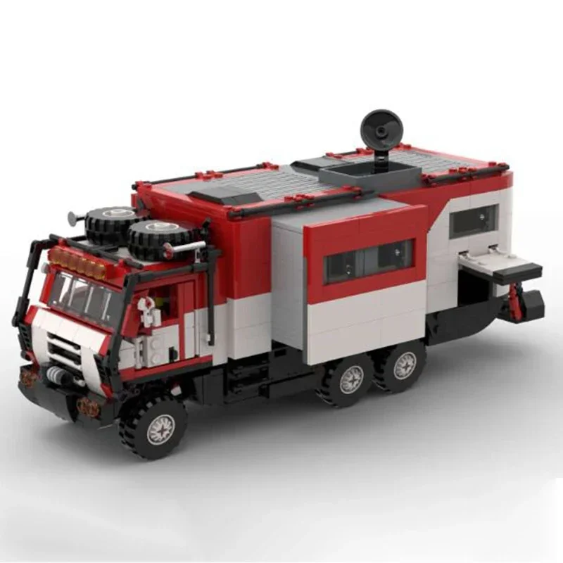 เมืองรุ่นรถ Moc อาคารอิฐคลาสสิก V10 Camper เทคโนโลยี Modular Blocks ของขวัญของเล่นคริสต์มาส DIY ชุดประกอบ