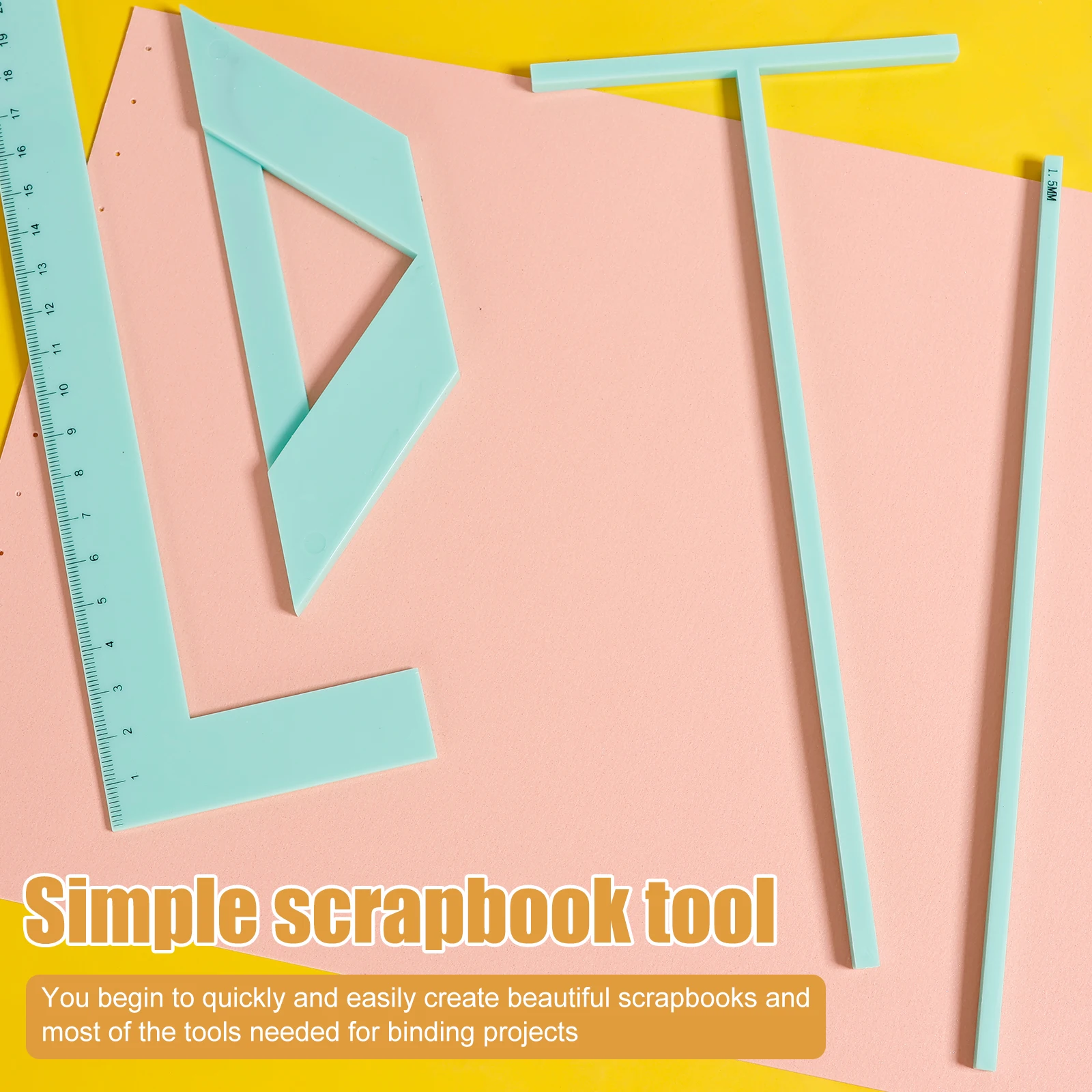 Bookbinding Easy Scrapbooking Tool Plastic Positioner Ruler for Efficient Production Convenient Binding Device for Handbook