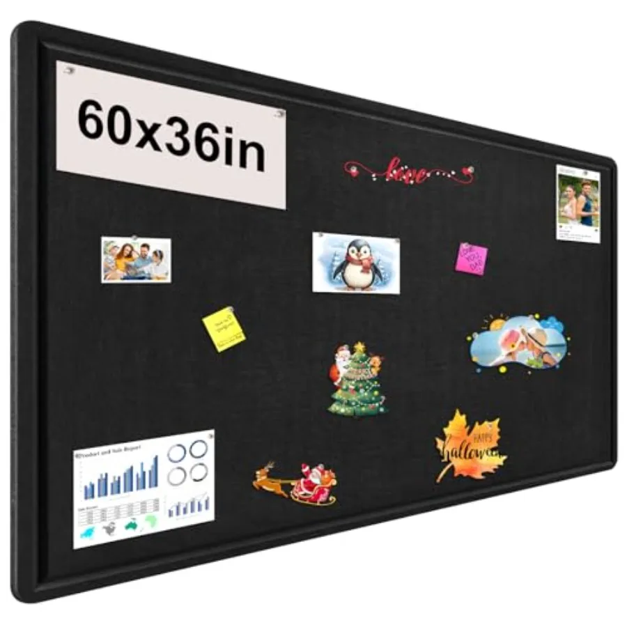 

Большая складная доска для заметок 60x36 дюймов, альтернатива пробковой доске, большая фетровая доска, декоративная доска для пиновок на стену, складная доска для фотографий