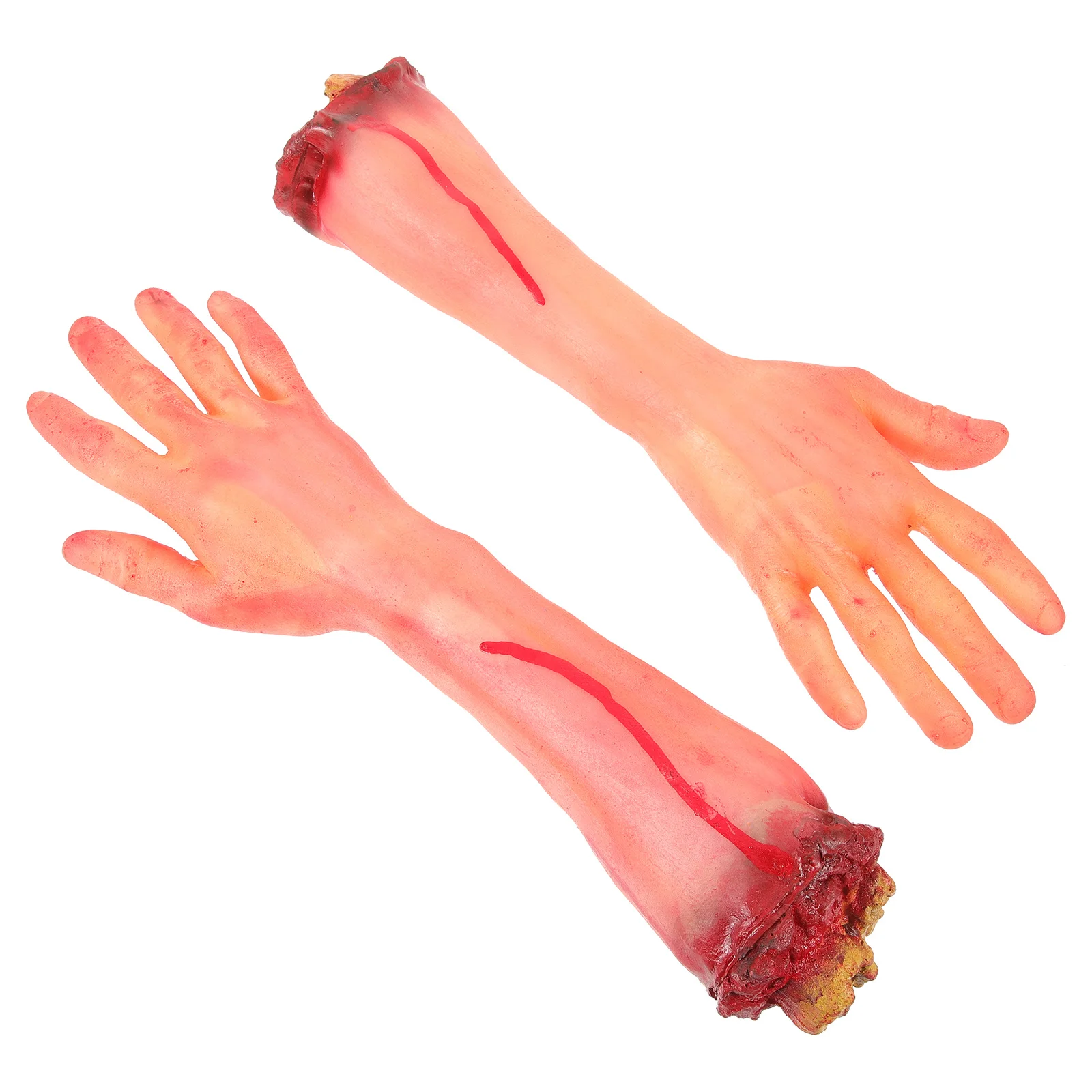 Buns de fausses mains cassées, accessoires d'horreur pour décoration de fête d'halloween, Simulation de mains coupées, maison hantée effrayante, farces effrayantes, 2 pièces