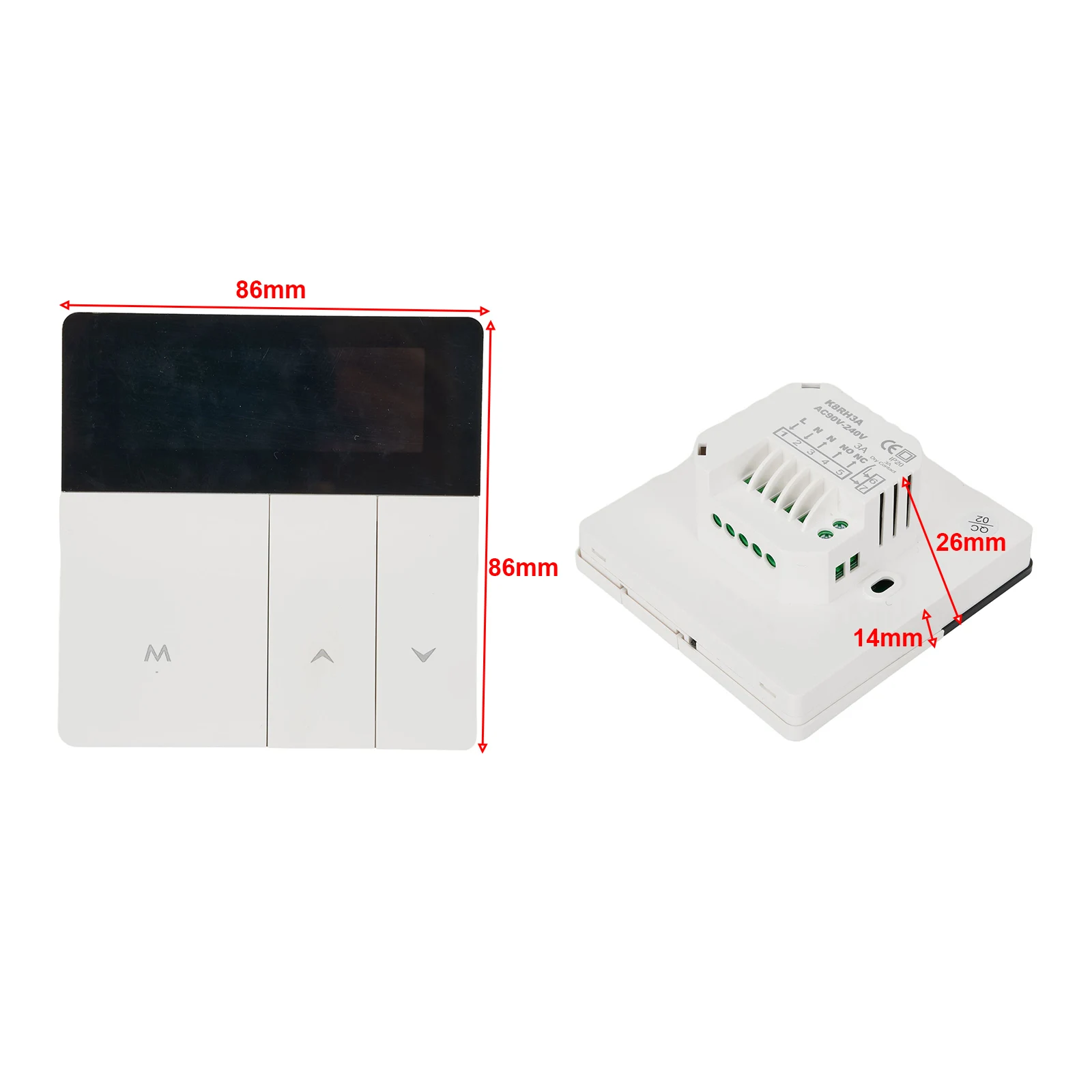 Brand New Home Thermostat Water Heating Thermostat 50/60Hz 86*86*26mm Button Model Comfortable Frost Protection