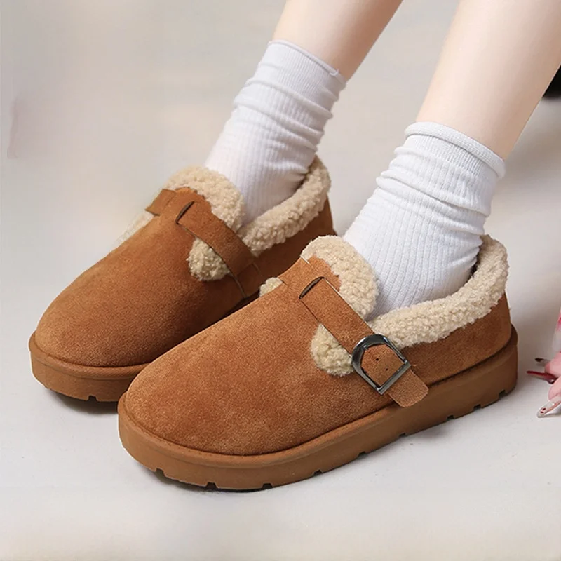 

Boken Women's Cotton Boots Thickened Flip Comfortable Thick Bottom Fashionable Casual Snow Boots Warm Casual Style