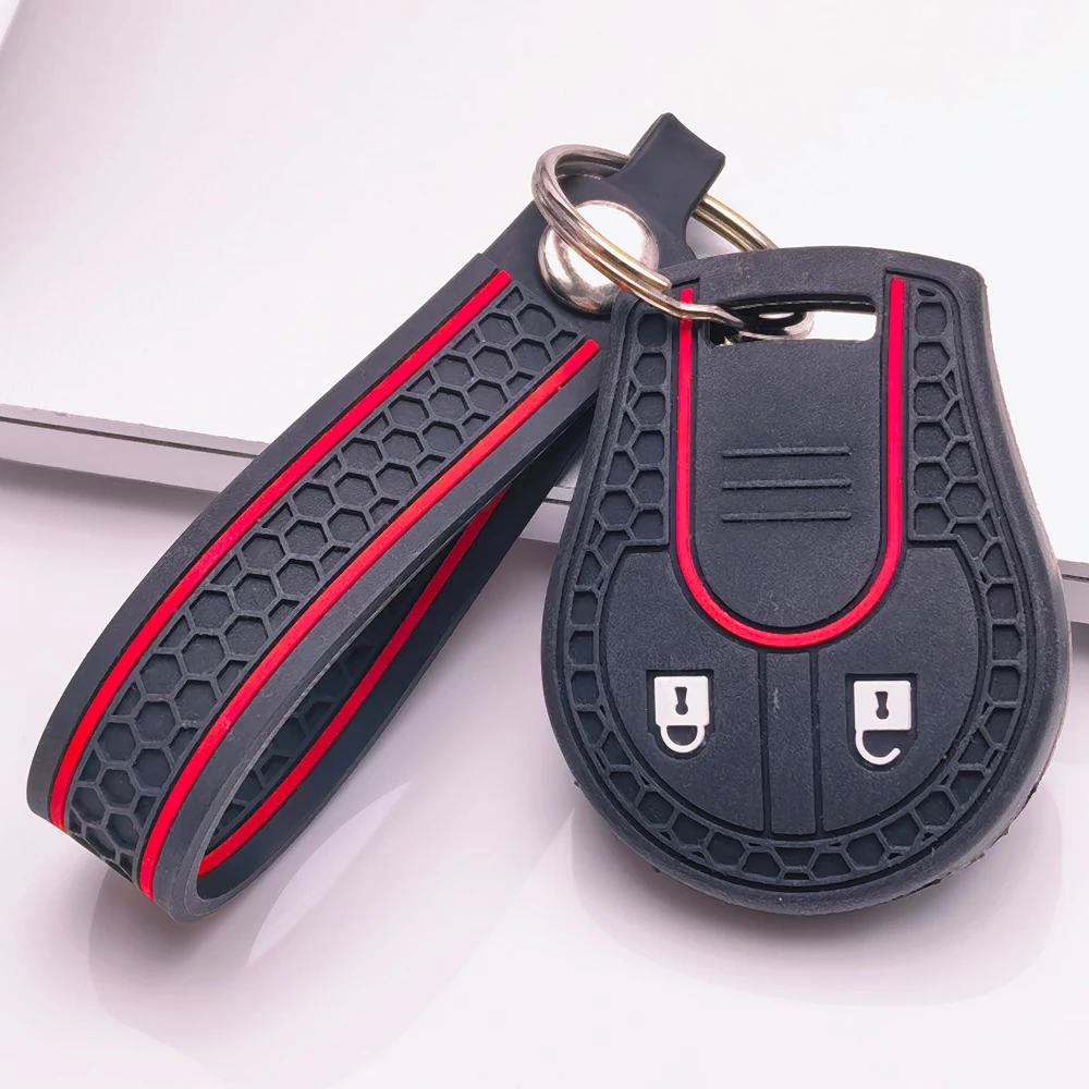 For Nissan Cabstar F24 Micra K12 Navara D40 Note E11 NV200 M20 Pathfinder R51 Qashqai J10 Key Cover With Slim Strap