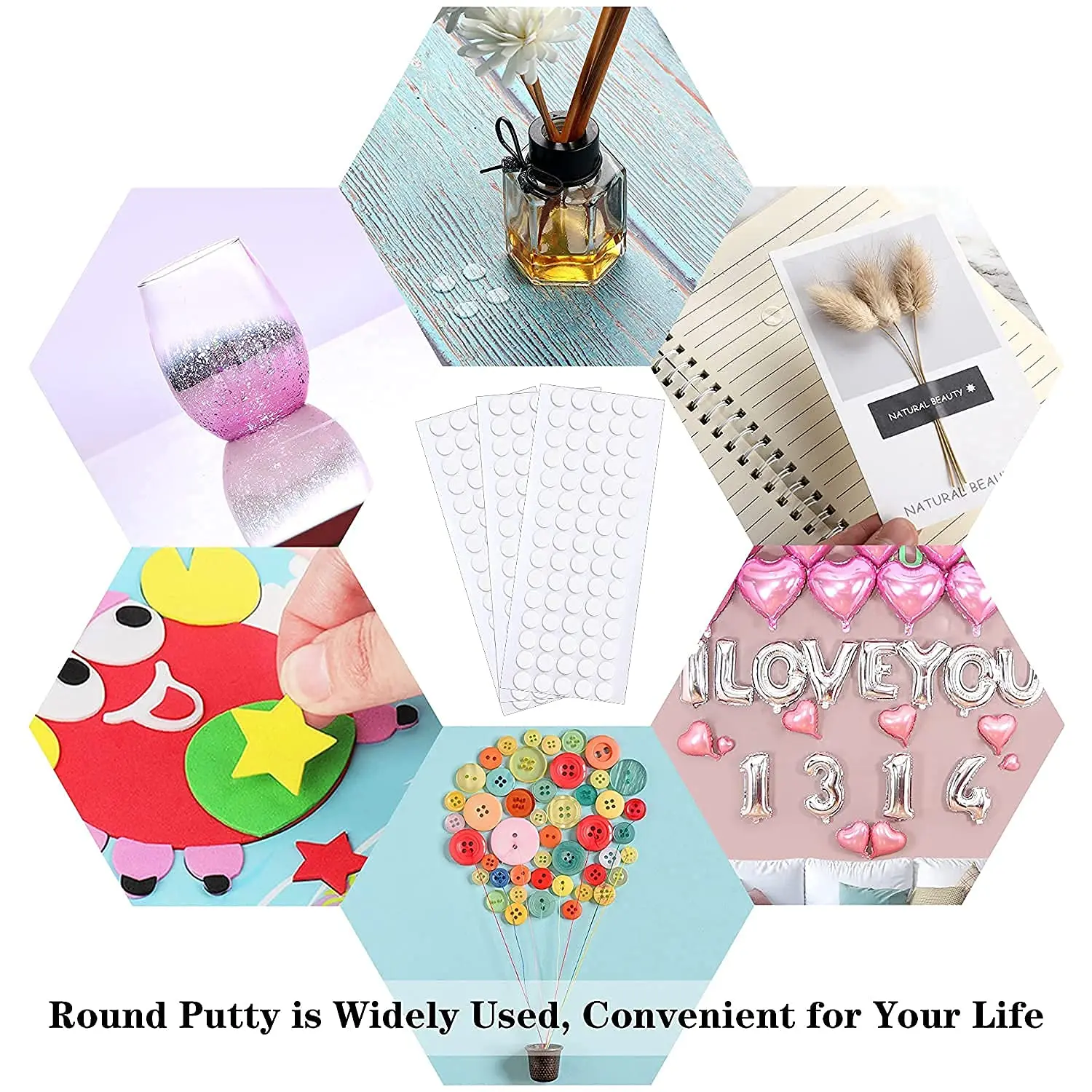 78/156pcs Adhesive Double Sided Tape Stickers Removable Round Sticky Tack No Trace Small Stickers for Festival Decoration