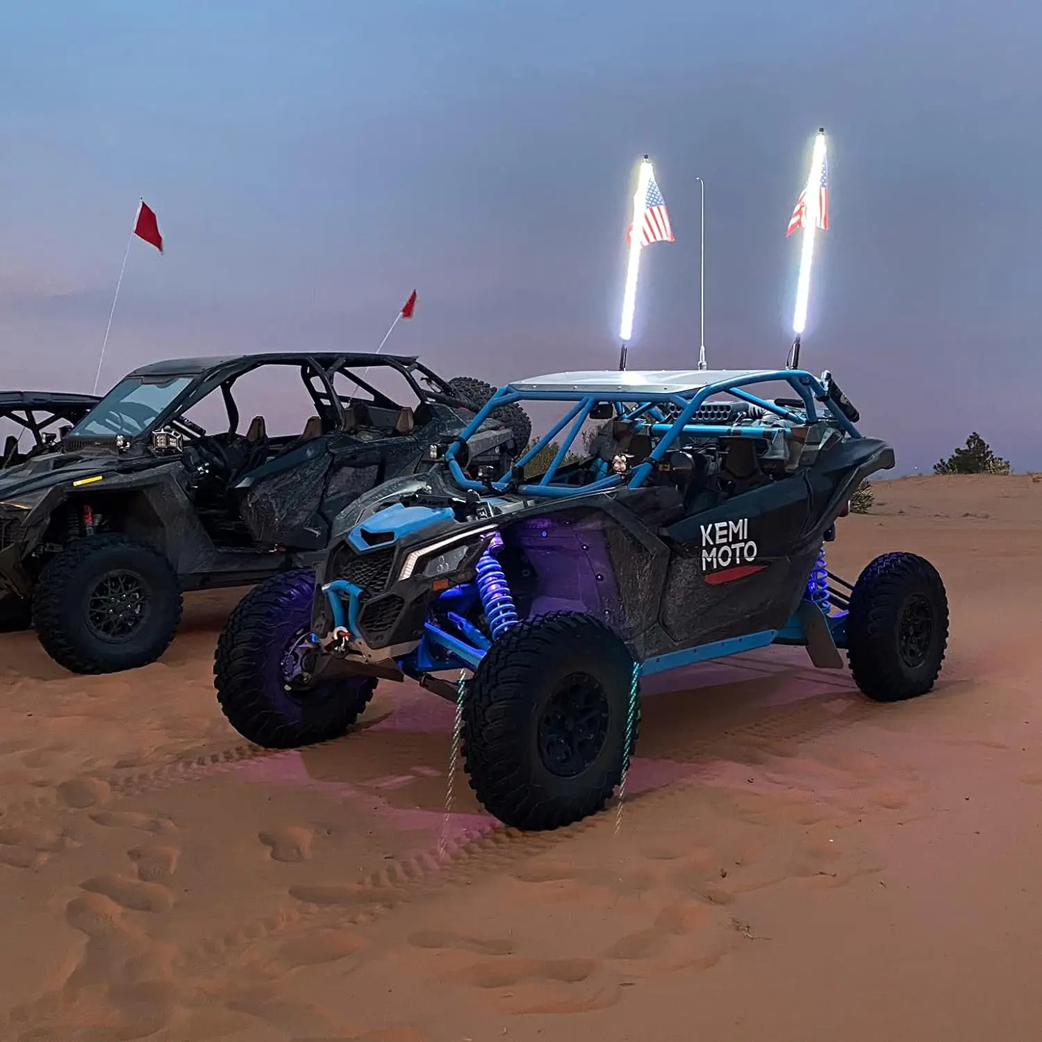 2 قطعة 2ft أضواء سوط لجانب إلى جنب LED سوط أضواء ل UTV ATV قارب الطرق الوعرة RF التحكم عن بعد متوافق مع Polaris RZR